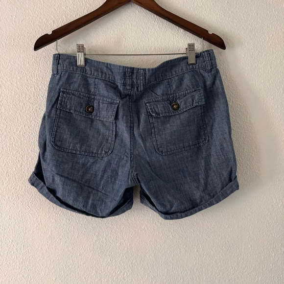 Old Navy Chambray Utility Shorts 5In Inseam Classic Denim Core Preppy Timeless - Picture 8 of 9